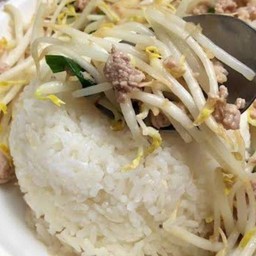 ข้าว + ผัดถั่วงอกหมูสับ