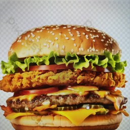 มิ๊กชีสไก่กรอบและชีสเนื้อเบอร์เกอร์