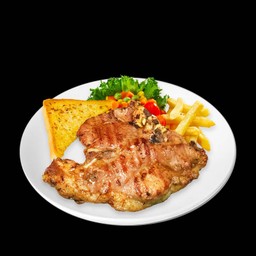 สเต๊กเนื้อทีโบน(ชิ้นใหญ่) แยกสลัดให้