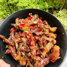 เนื้อทอดผัดพริกเกลือ400กรัม