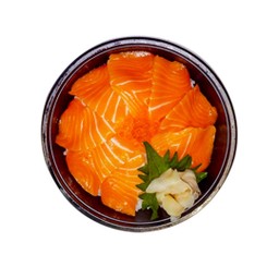 ข้าวหน้าปลาแซลมอนและไข่ปลาแซลมอน