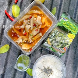 [อร่อยซ่ากับโค้ก] Set. หมึกดอง+ข้่าว+สาหร่าย +  โค้ก ออริจินัล (ขวด)