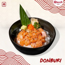 ข้าวหน้าปลาแซลมอนซอสงา