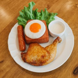 ข้าวผัดอเมริกันน่องไก่โตโตซอสซาวครีมชีท