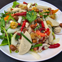 ยำวุ้นเส้นหมูสับ+หมูยอ