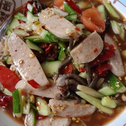 ตำแตงใส่หมูยอ ปู+ปลาร้า