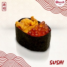 ไข่ปลาแซลมอนไข่หอยเม่นซูชิ 1 คำ