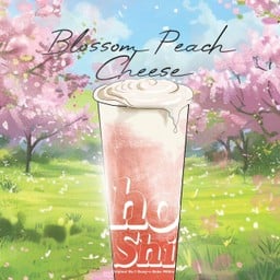 พีชสดปั่นพร้อมเนื้อพีชและชีส