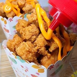 ไก่ป็อปผงชีส+ชีสดิป