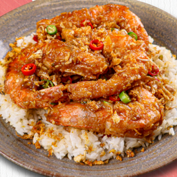 ข้าวกุ้งคั่วพริกเกลือ