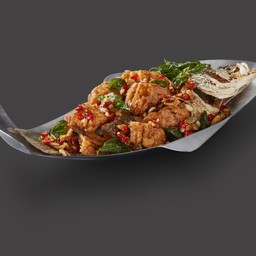 ปลากะพงกระเพรากรอบ(ตัว)