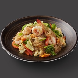 ผัดวุ้นเส้นกุ้งสด