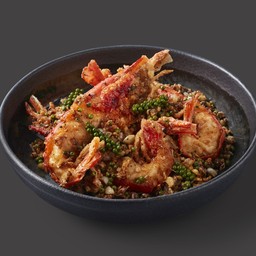 กุ้งแม่น้ำคั่วพริกไทยดำ(2ตัว)