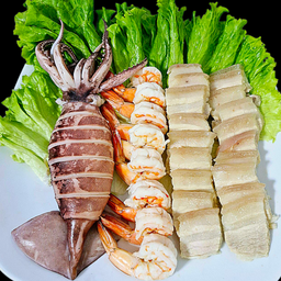 เมี่ยง ปลาหมึก,กุ้ง ,หมูสามชั้น