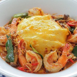 ข้าวไข่ข้นกุ้งต้มยำลาวา 180฿