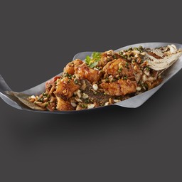 ปลากะพงคั่วพริกไทย(ตัว)