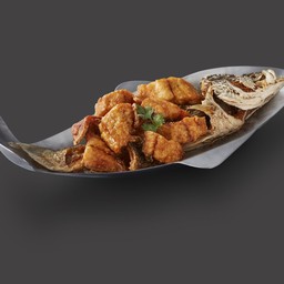 ปลากะพงทอดน้ำปลา(ตัว)