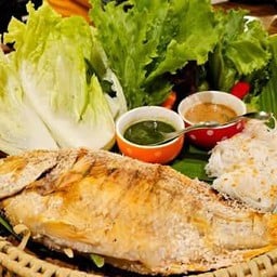เมี่ยงปลาทับทิมเผา
