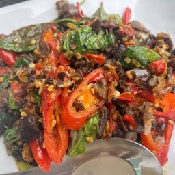 ตับปลาทูผัดโหระพา