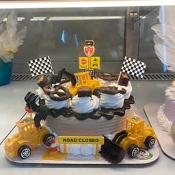 เค้กรถขุดเค้กช็อกโกแลต