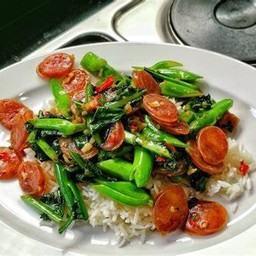 ข้าวผัดคะน้า กุนเชียง