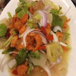 ยำกุ้งแห้ง+ผักกาดดอง
