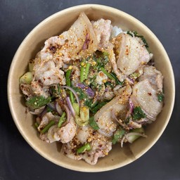 ข้าวลาบสามชั้นสไลด์