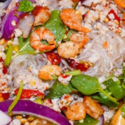 ยำวุ้นเส้น(กุ้งแห้ง หมูสับ ถัั่วคั่ว)