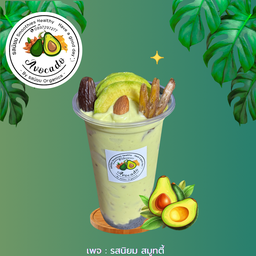 อะโวคาโด นมอัลมอนด์อินทผลัมกล้วยตากสมูทตี้