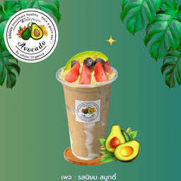 อะโวคาโด+แบคเคอเร้น+สตอเบอรี่+โยเกิร์ตสมูทตี้
