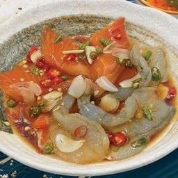ปลาแซลมอน+กุ้งดองซีอิ๊วญี่ปุ่น (เดี่ยว)