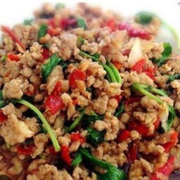 กระเพราหมูสับ(เป็นกับ)