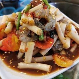 ตำสายบัวกุ้งสด