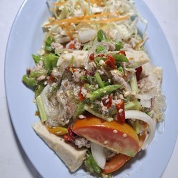 ยำ วุ้นเส้นหมูสับหมูยอ
