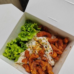 หมี่ไก่ฉีกน้ำพริกหมูกระจก