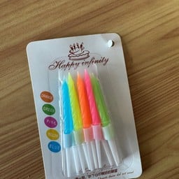 เทียนสั้น 10 อันสีคละสีสด