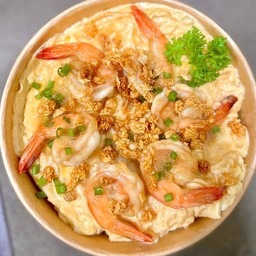 ข้าวกุ้งกระเทียมไข่ข้น&น้ำจิ้มซีฟู๊ด