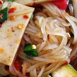 ตำเส้นเล็ก หมูยอ กุ้งสด