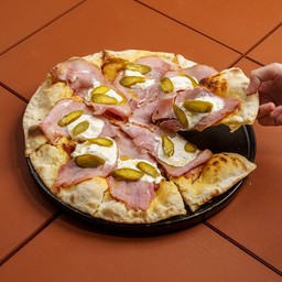 Housemade Pork Ham Stracciatella Pizza