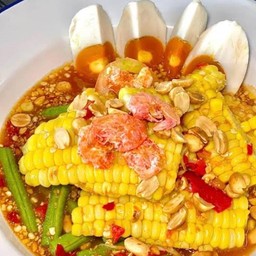 ตำข้าวโพดกุ้งสด