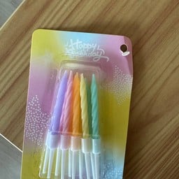 เทียนสั้น 10 อันคละสีพาสเทล