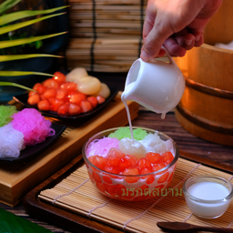 ทับทิมกรอบกะทิสด(ทับทิม,ซาหริ่ม,แห้ว)