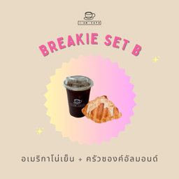 Breakie Set B: อเมริกาโน่เย็น + ครัวซองค์อัลมอนด์
