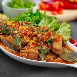 ปลากระพงทอดสามรส