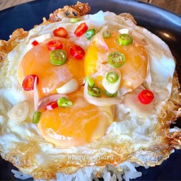 ข้าวไข่ดาว3ใบ&น้ำปลาพริกสด