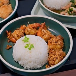 เซต ข้าวกุ้งทอดกระเทียม