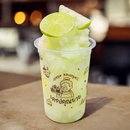 แอปเปิ้ลเขียว+มะนาวปั่น(ไม่ใส่ไซรัปแต่งกลิ่นใช้แอปเปิ้ลเป็นลูก)