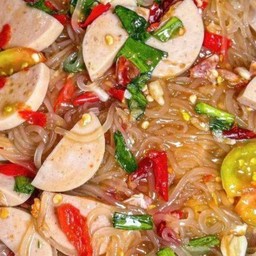 ตำเส้นเล็กหมูยอ ใส่ปลาร้า