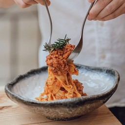 Homemade Tagliatelle Bolognese