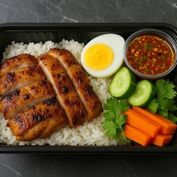 ข้าวไก่ยาง น้ำจิ้มแจ๋ว